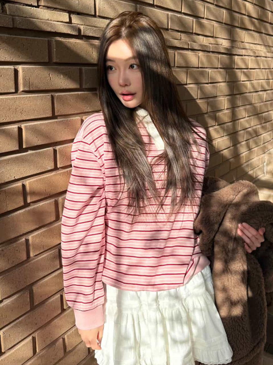 [25%쿠폰]HAILI Collar Sweatshirt(하이리)_PINK