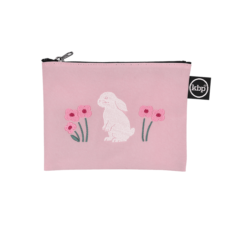 Grove Bunny Baby Pink Embroidery Pouch 그로브 버니 베이비 핑크 자수 파우치