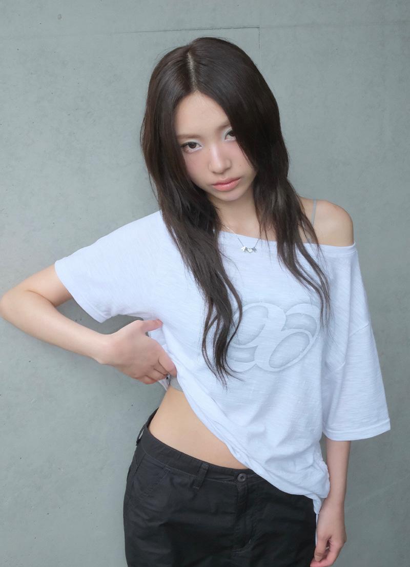 KIKI BOXY SHIRRING TEE / WHITE