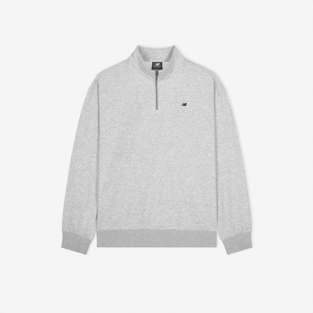 UNI 에센셜 스몰로고 반집업 맨투맨 (SEMI OVER FIT)