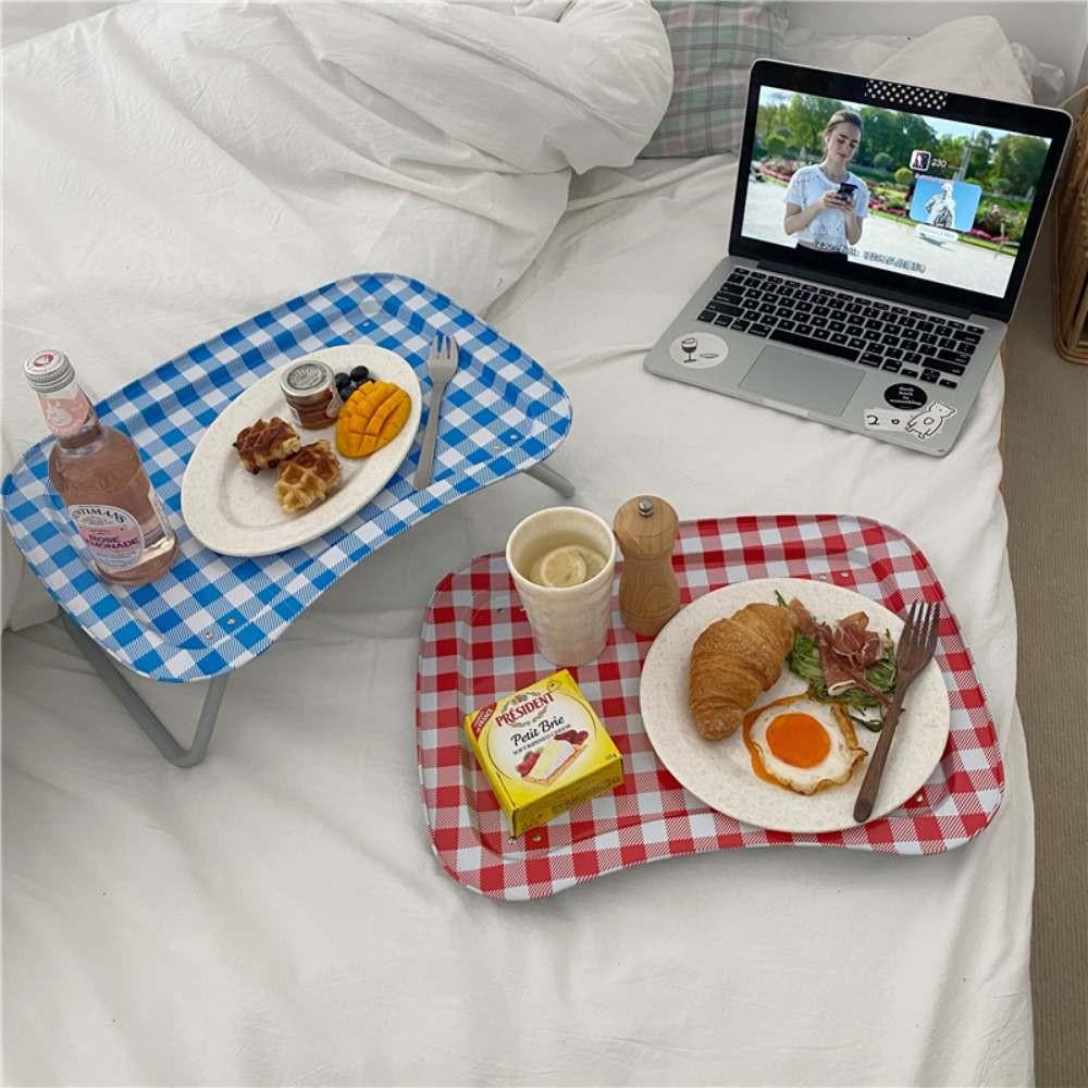 체크 블루 레드 낮은 접이식 사각 아동 원룸 1인 식탁 카페 작은 미니 피크닉 테이블