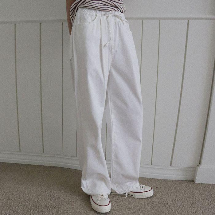STRING BANDING PANTS_2COLORS_WHITE