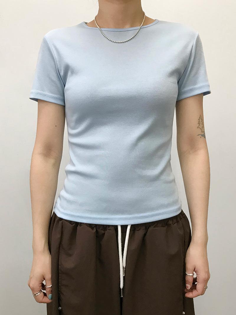 PLAIN SLIM HALF T (8color!)