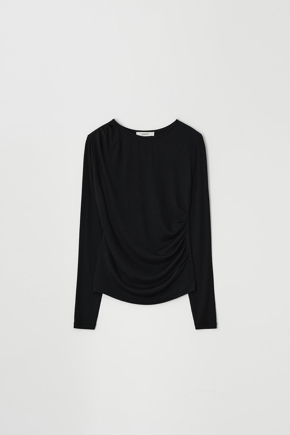 Mild shirring tee (Black)