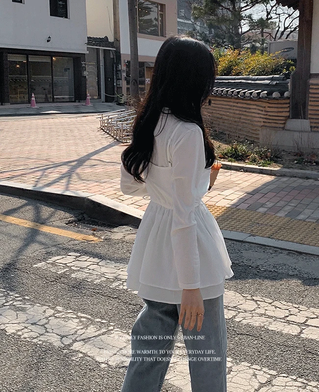 [끈 조절 가능] 스콧 사이드 스트링 레이어드 원피스 스커트 - 2color