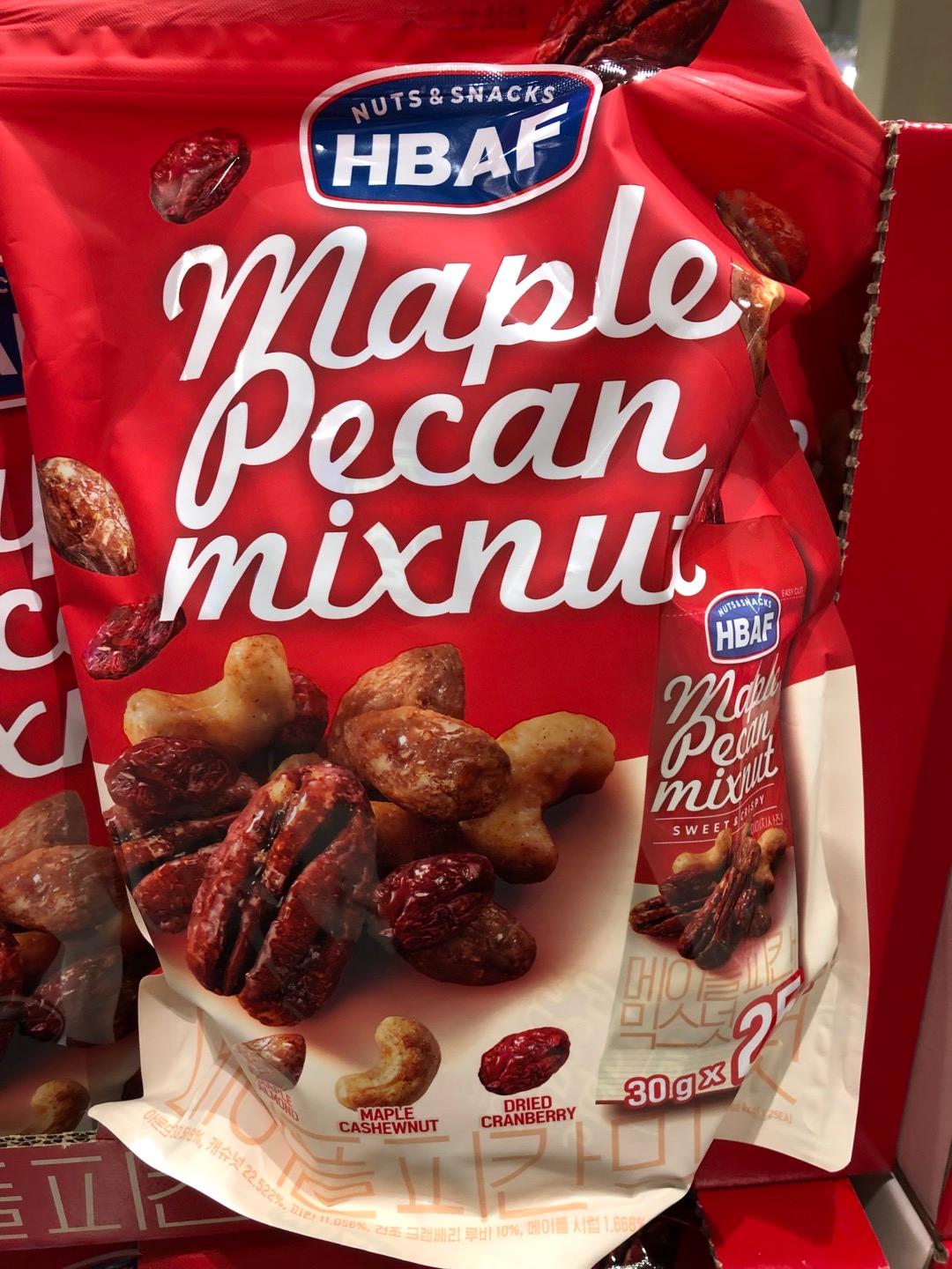 바프 HBAF 메이플 피칸 믹스넛 750g(30g x 25입) 트레이더스 아몬드 캐슈넛