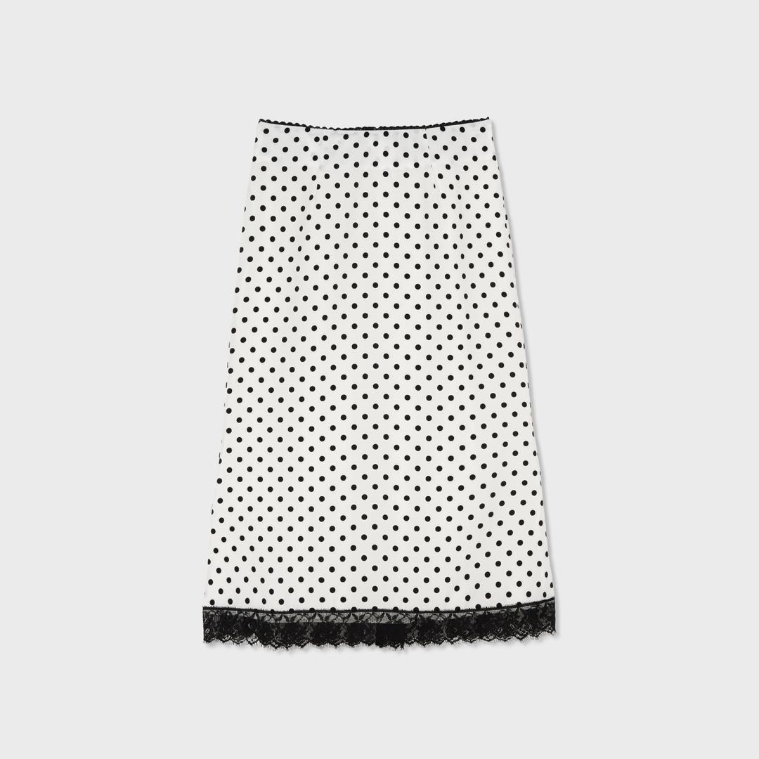 HBT Soft Lace Dot Skirt (WHITE)