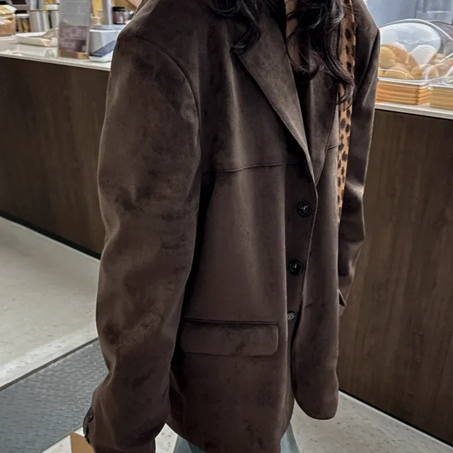 (unisex) 일리 스웨이드 블레이저 자켓 2color