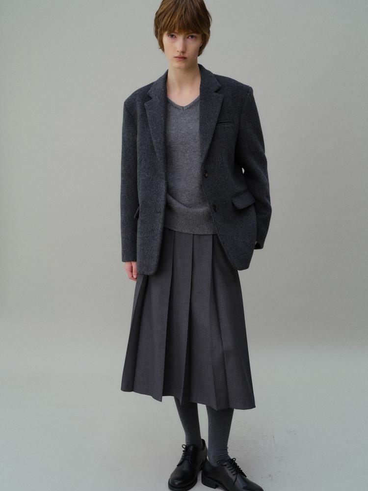 [2차재입고 10/16 순차배송] tailored wool blazer coat (herringbone grey)
