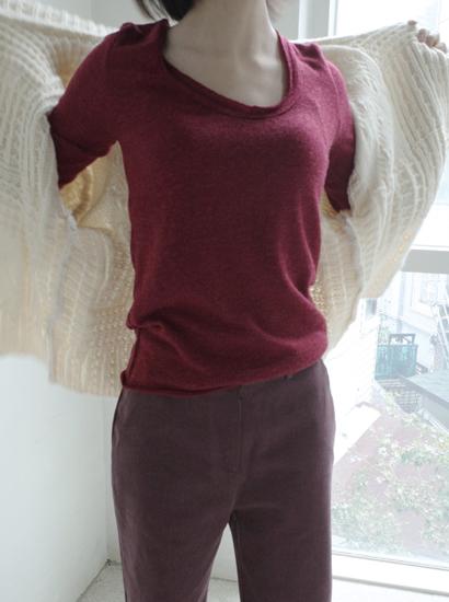 스쿱 넥 컷팅 톱 (3c)