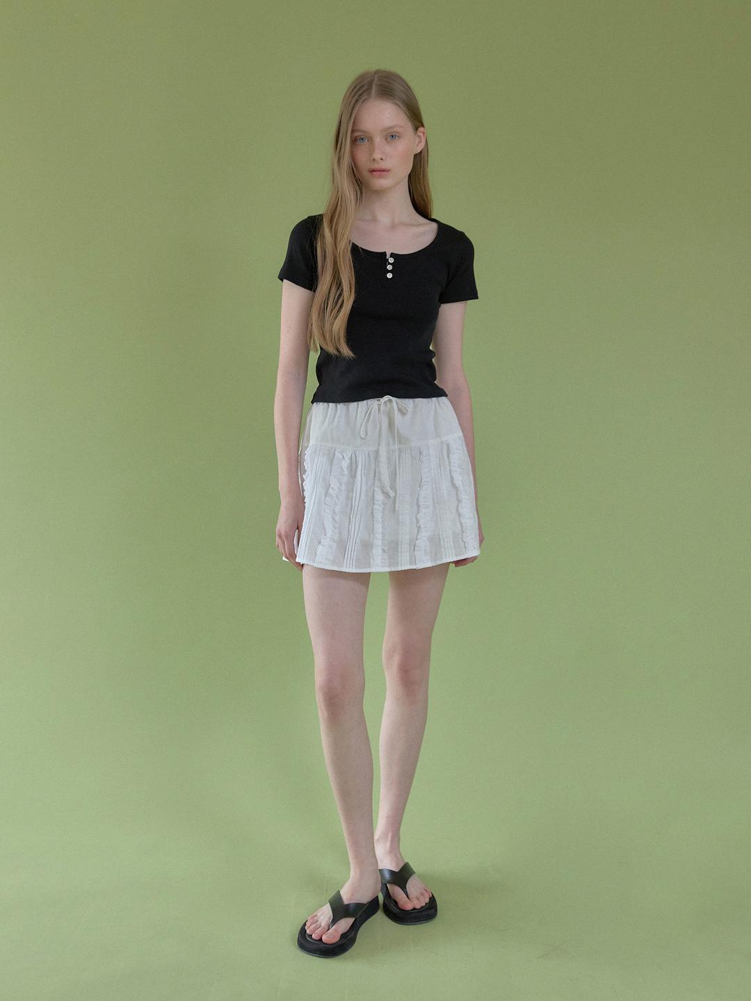 slim button tee (black)