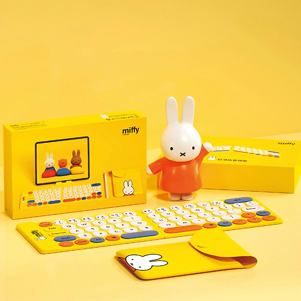 miffy 미피 접이식 블루투스 키보드 귀여운 캐릭터 휴대용 무선키보드