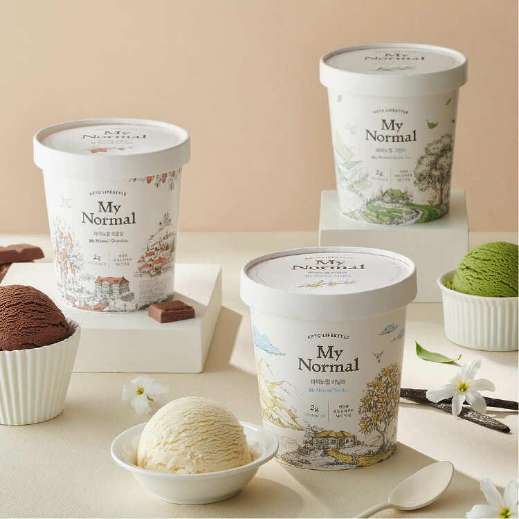 마이노멀 저당 아이스크림 3개 Set (바닐라/초콜릿/그린티 교차선택 가능)