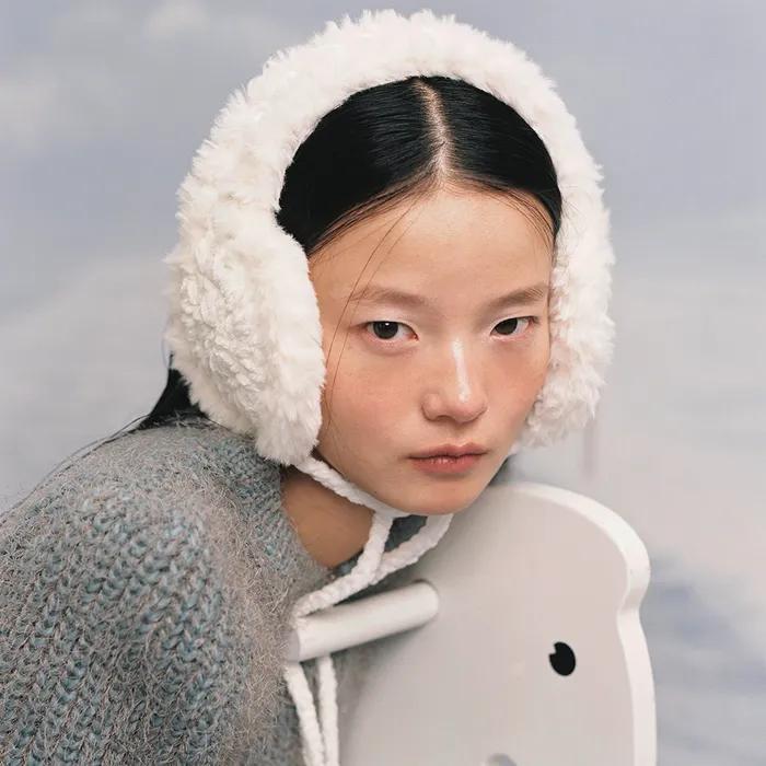 HANDICRAFT KNIT EARMUFF_WHITE