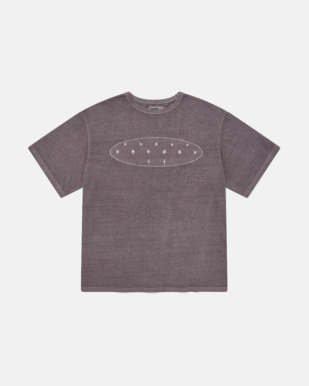 Starry pigment half T-shirts / Ash purple