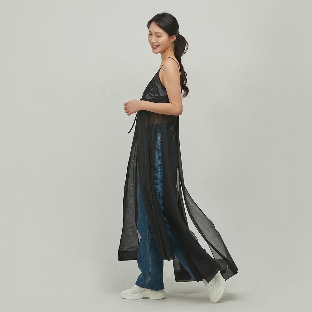 시스루 도포 조끼 베스트 [블랙]