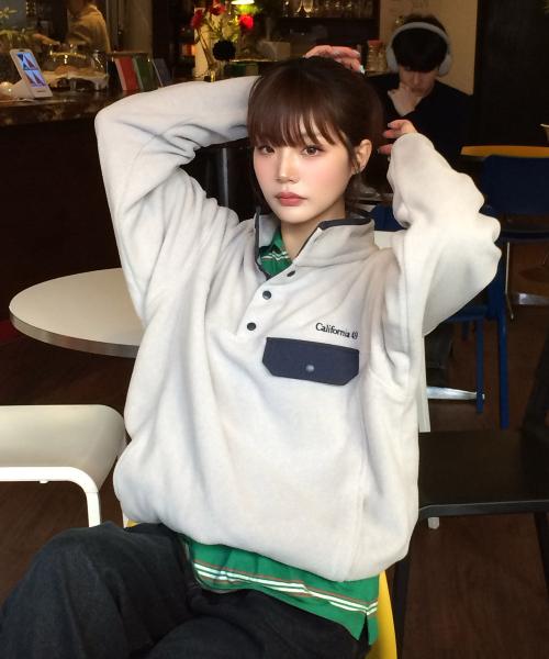 Color Point Fleece Half Zip-up / WHMAG1191U