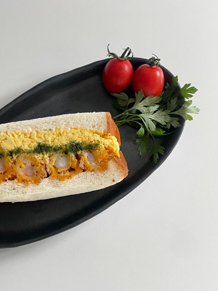 블랙 무광 타원 플레이트 브런치접시 오발 플레이트