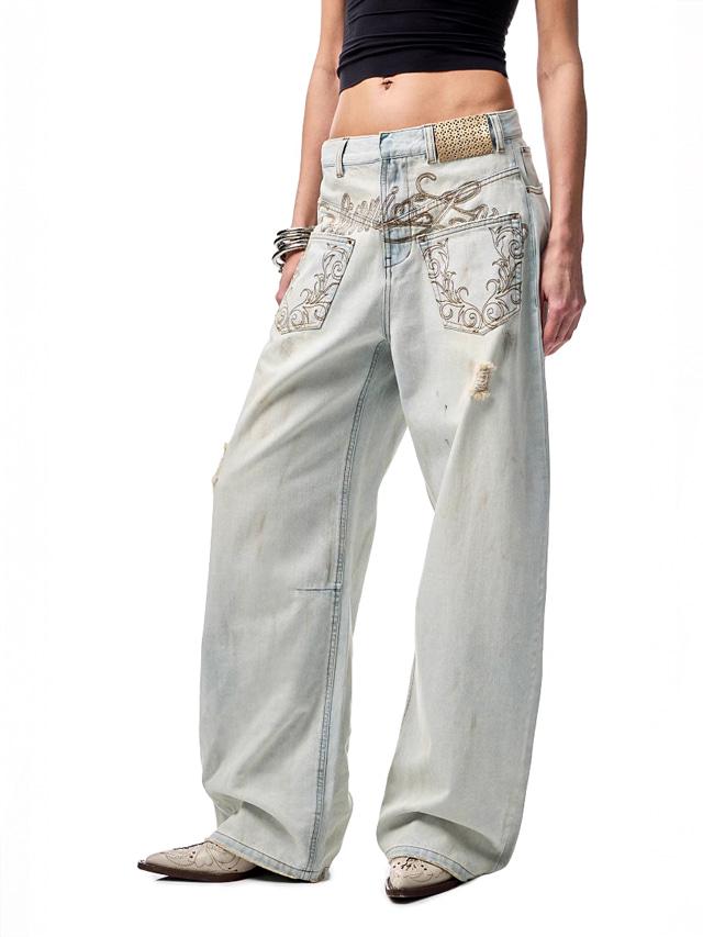 [1JINN STUDIO] Washed Machete Jeans