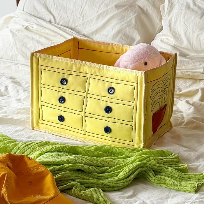 윔드 패브릭 수납함(옐로우)