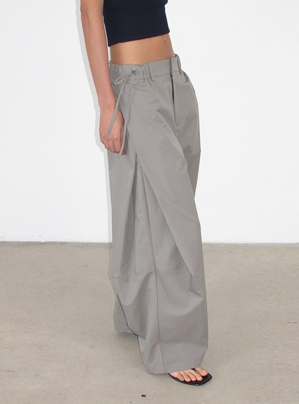 Asymmetrical Waist Wide-Leg Pants