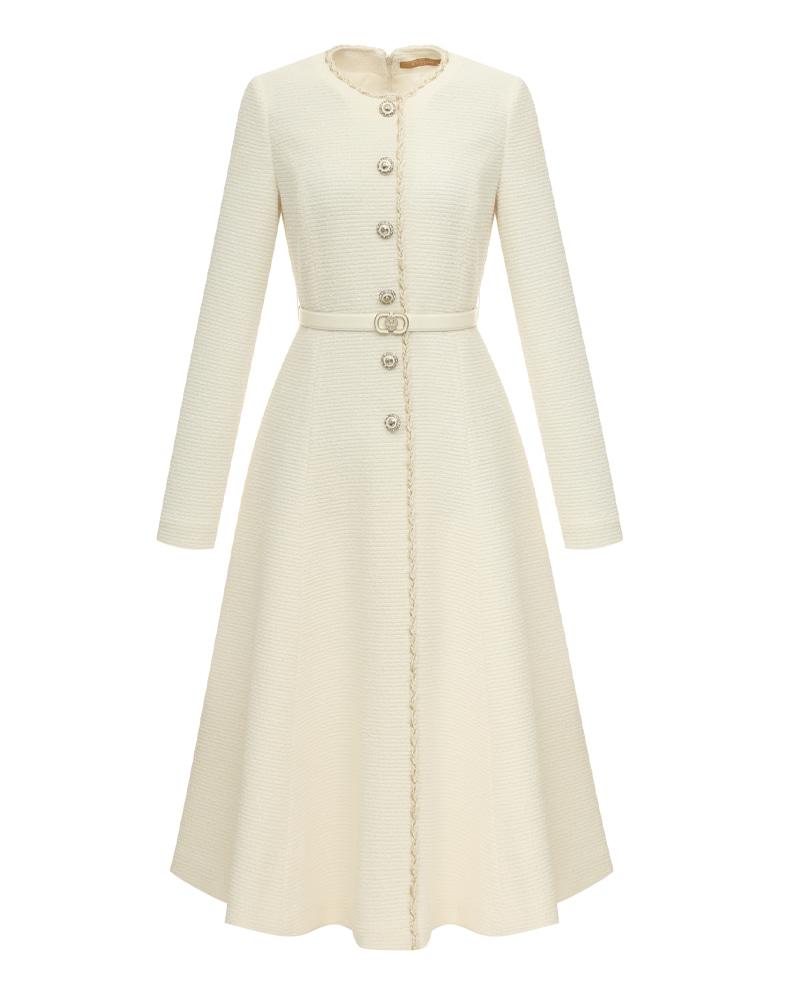 트위드 버튼 벨트 원피스 MYDAWO1200