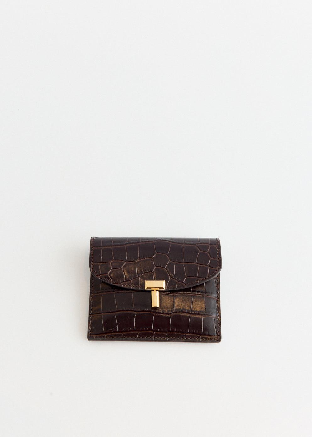 T-Lock Croco-Embossed Cardholder - DARK BROWN 034 / OS