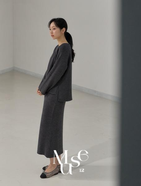 [Muse12]골지 리네 스커트세트