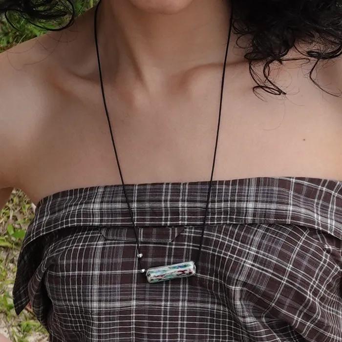 [5/12 출고] Tube Stone Necklace Mint