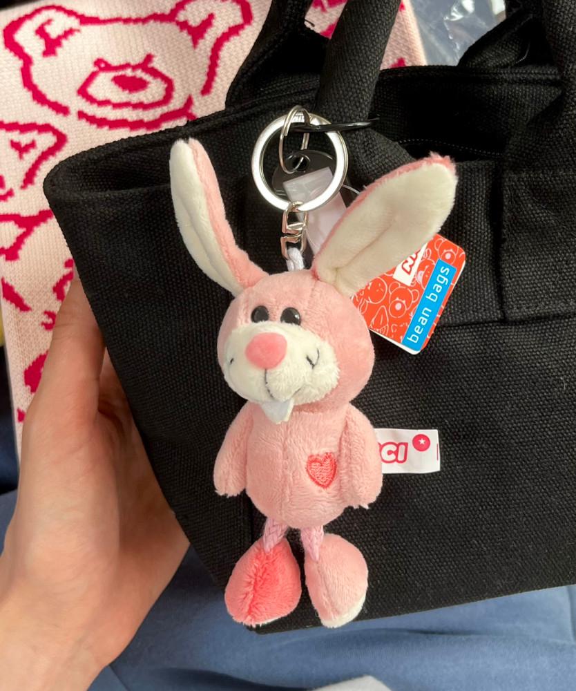 핑크하트 토끼 인형 자동차 가방 키링 키홀더 열쇠고리