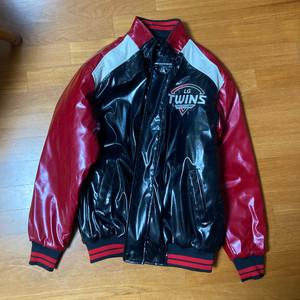 LG 트윈스 야구팀 유광 레더 점퍼