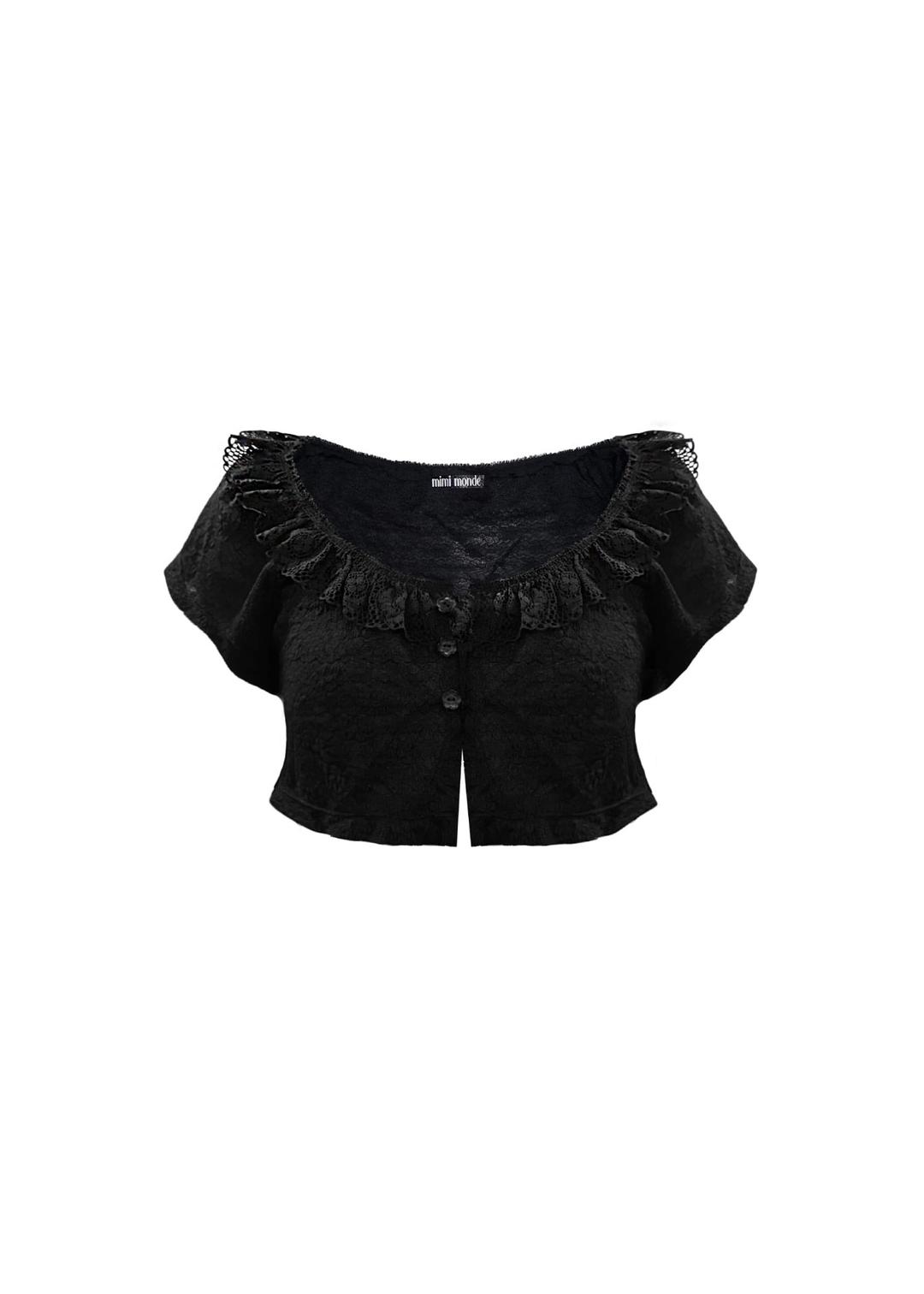 Lace bolero cardigan(Black)