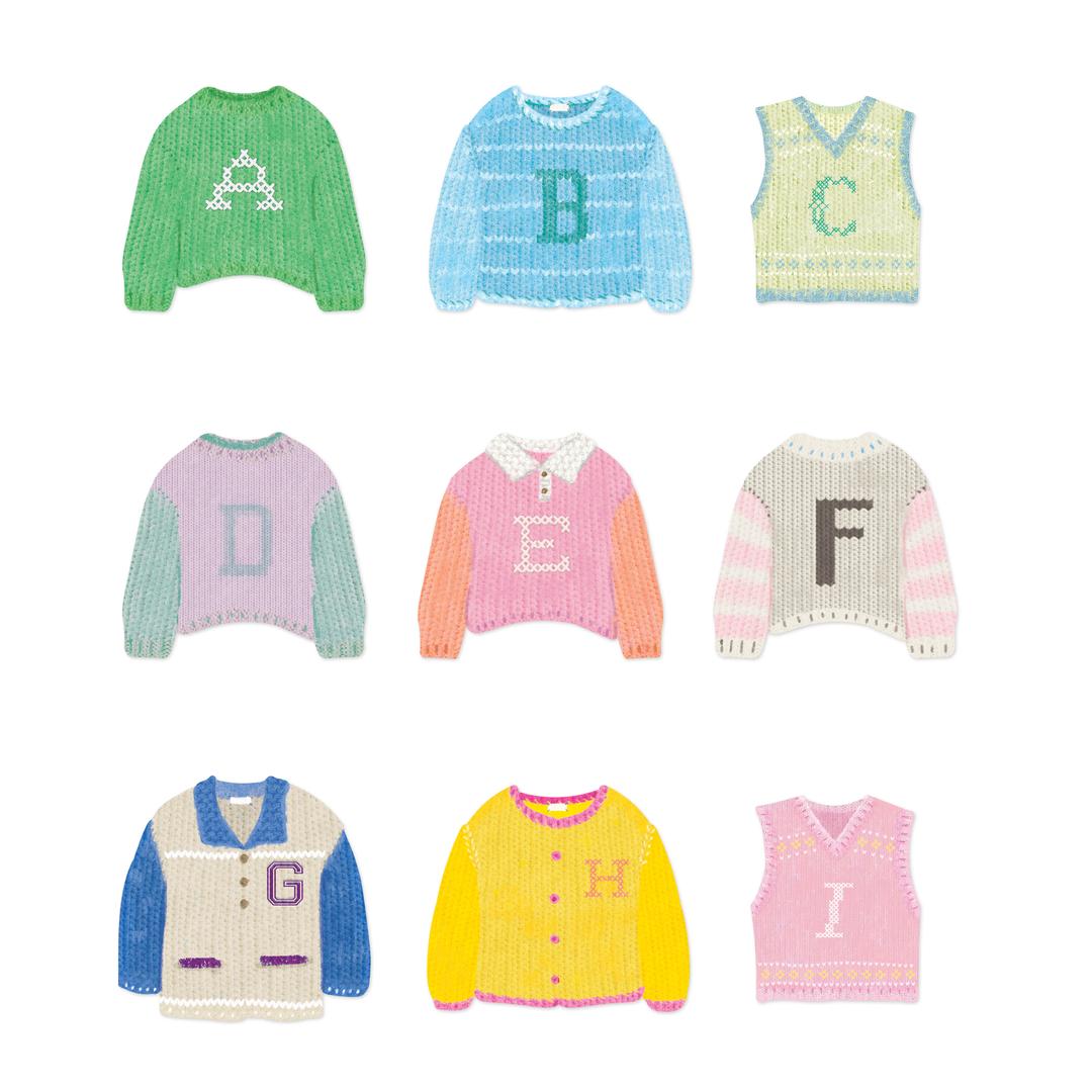 Sweater Masking Seal Sticker [Alphabet]
