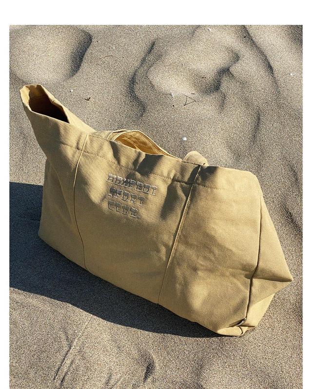 Oversized Canvas Tote Bag - tan