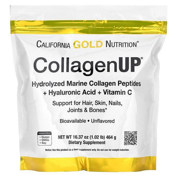 California Gold Nutrition, CollagenUp, 가수분해 해양 콜라겐 펩타이드, 히알루론산 및 비타민C 함유, 무맛, 464g(16.37oz)