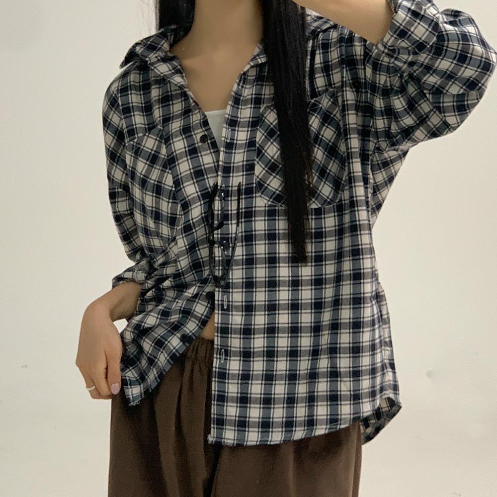 언니가간다 [무료배송]당일발송[단독판매]테넷 루즈핏 체크 셔츠 - 소장추천❤ 포켓 데일리 간절기 레이어드