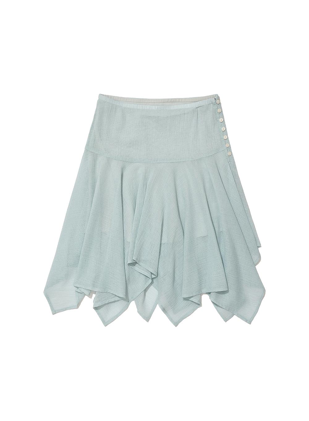 [WOMEN] SHEER ASYMMETRIC SKIRT_SKY