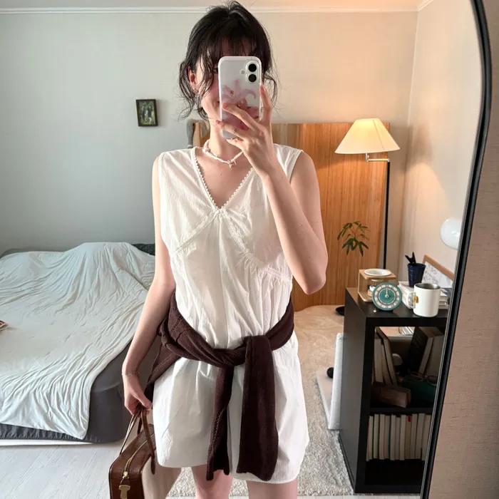 [딱지 착용_4차]claire cotton mini dress_white