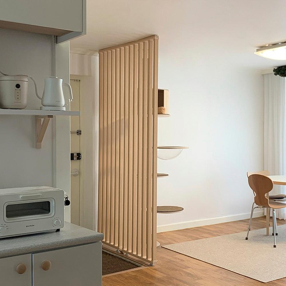 가벽 인테리어 셀프 공간분리 이동식 칸막이 원목 간살 파티션