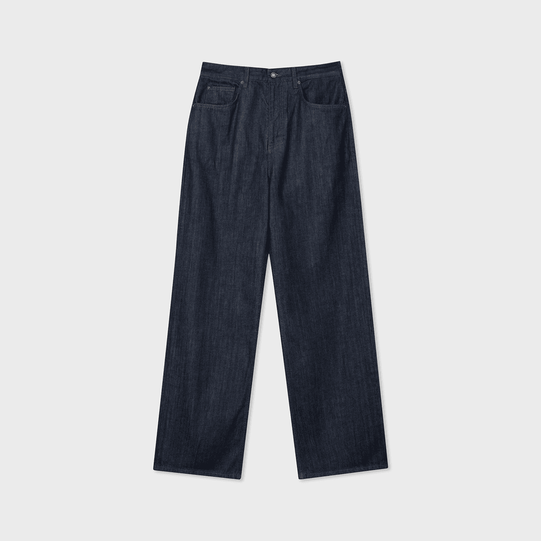 트루 와이드 데님 팬츠 - 로우 인디고
