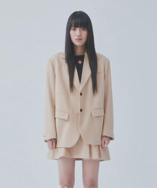 OVERFIT SINGLE JACKET_BEIGE