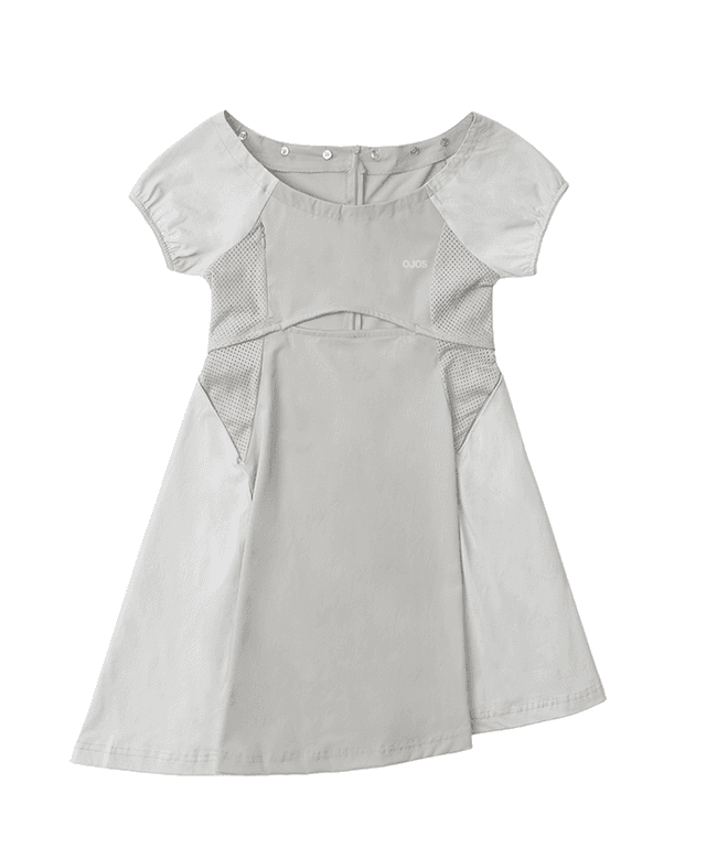 Capsleeve Slit Mini Dress / Grey