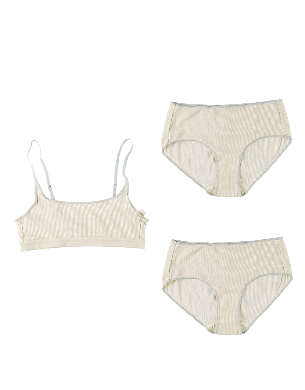 (3 pack) Square light tencel in skyblue (스퀘어 스카이블루 브라1+팬티2)