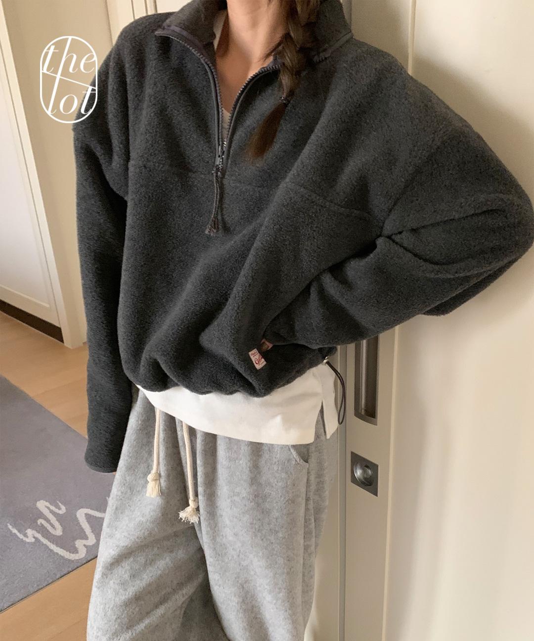 더롯 (당일) (재진행)[mellounge] 멜라운지 에브리 후리스 반집업 하프넥 맨투맨 (3color) 플리스/긴팔/아우터/개강룩/데일리룩/캠퍼스룩/일상룩/겨울신상