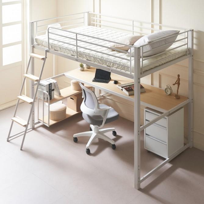 (착불) 뉴토리노철제벙커침대프레임(원목발판 + 매트리스업그레이드)