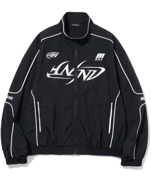 Tribal Logo Nylon Racing Jacket - Black