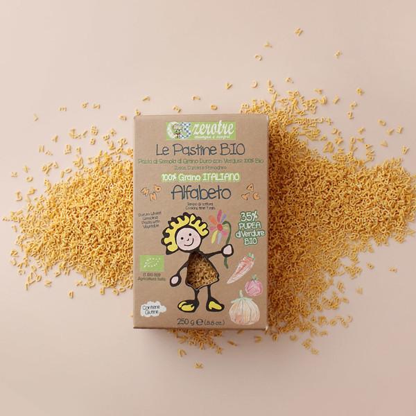 제로트레 유기농 알파벳 키즈 어린이 아기 유아식 파스타 250g