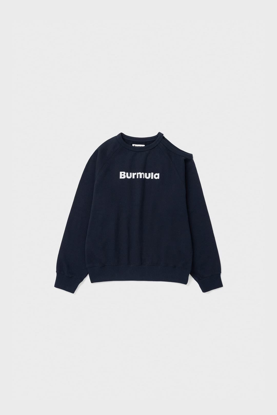 ONE SHOULDER LOGO SWEATSHIRT (NAVY)