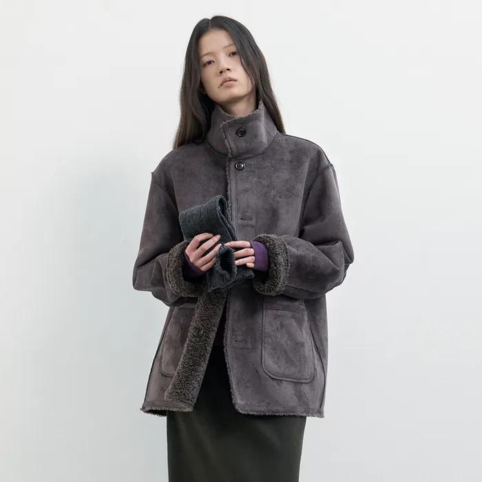 리버시블 시어링 무스탕 (다크그레이)