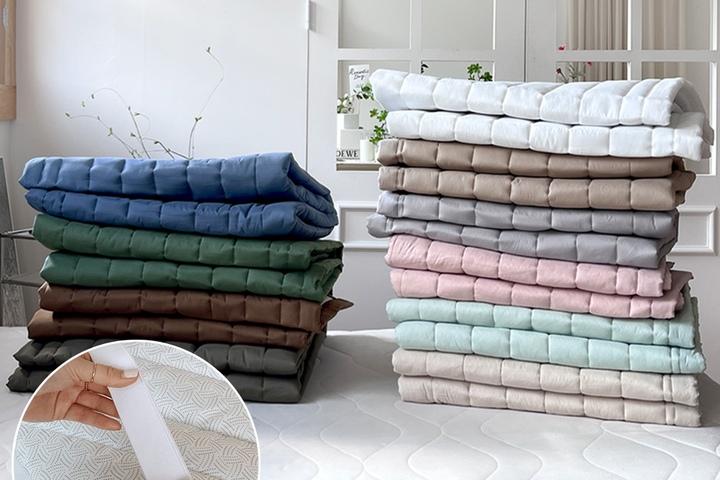 아사 60수 고밀도 순면 고정밴딩 누빔 침대패드 SS/Q/LK 10colors